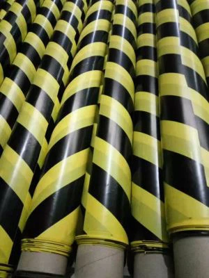 Rollo de registro de cinta de marcado de piso de Pvc amarillo-negro
