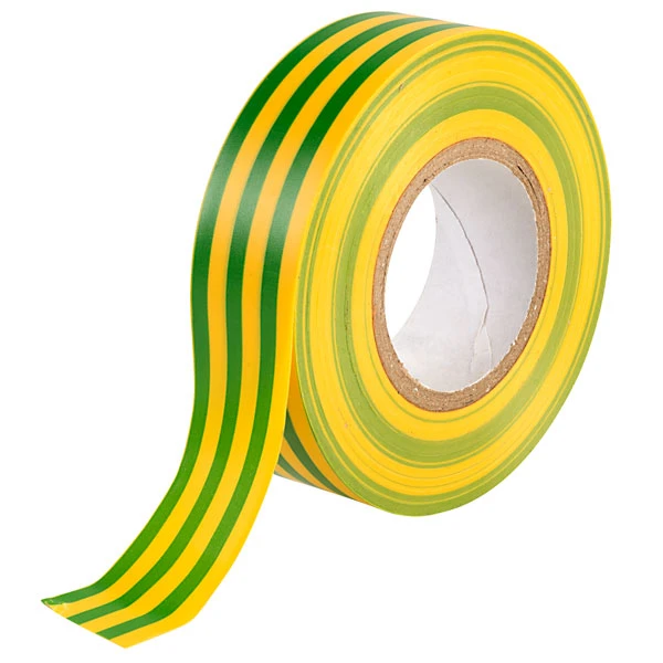 Cinta adhesiva del aislamiento eléctrico del Pvc del color amarillo-verde